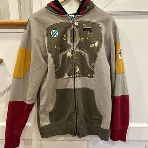 Authentic Mens Vintage Y2K Star Wars Boba Fett costume hoodie Sz medium